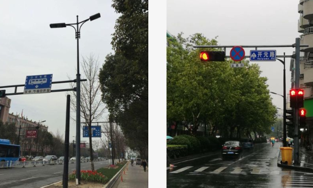 杭州道路交通信号共杆路灯
